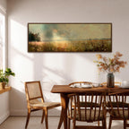 Wildflower Meadow Landscape Painting: Rustic Farmhouse Wall Art (Digital / Canvas / Framed)