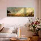 Wildflower Meadow Landscape Painting: Rustic Farmhouse Wall Art (Digital / Canvas / Framed)
