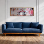 Pink Flamingo Wall Art Print: Tropical Birds Panoramic Decor (Digital / Canvas / Framed)