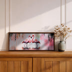 Pink Flamingo Wall Art Print: Tropical Birds Panoramic Decor (Digital / Canvas / Framed)