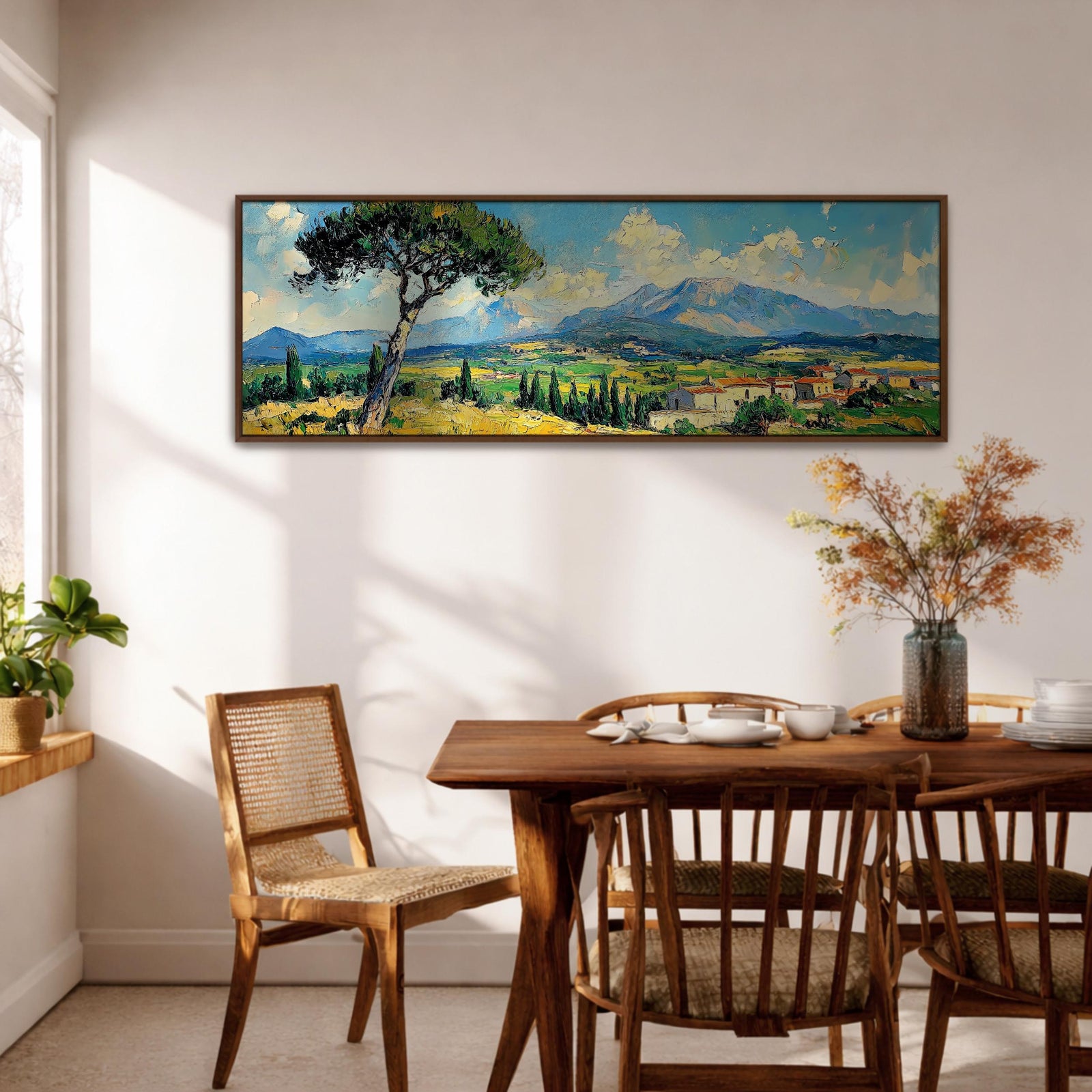 Tuscan Landscape Wall Art Print: Italian Countryside Panoramic Decor (Digital / Canvas / Framed)