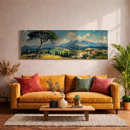Tuscan Landscape Wall Art Print: Italian Countryside Panoramic Decor (Digital / Canvas / Framed)