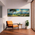 Tuscan Landscape Wall Art Print: Italian Countryside Panoramic Decor (Digital / Canvas / Framed)