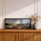 Wildflower Landscape Wall Art Print: Countryside Meadow Decor (Digital / Canvas / Framed)