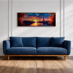Eiffel Tower Sunset Wall Art Print: Romantic Paris Cityscape (Digital / Canvas / Framed)