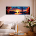Eiffel Tower Sunset Wall Art Print: Romantic Paris Cityscape (Digital / Canvas / Framed)