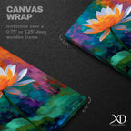 Lotus Flower Wall Art Water Lily Framed Canvas Pond Botanical Serenity Zen Spa Decor