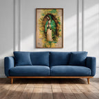 Our Lady of Guadalupe Wall Art Virgencita Maria Framed Canvas Abstract Mexican Catholic Decor