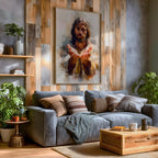 Jesus Wall Art Christ The Redeemer Framed Canvas Open Hands Christian Boho Decor