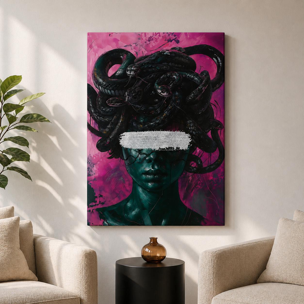 Medusa Greek Wall Art Gorgon Figure Symbol Mythology Fantasy Gift Living Room Home Decor