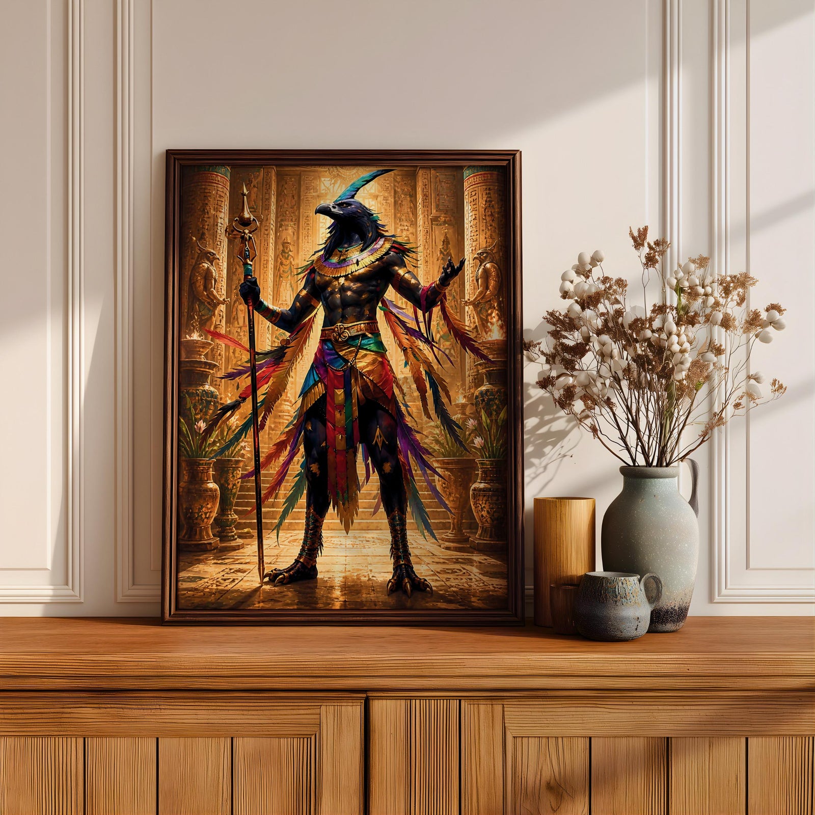 Horus Egyptian God Wall Art Falcon God Mythology Symbol Gift Living Room Home Decor