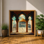 Masjid Al Aqsa Wall Art Arch View Framed Canvas Jerusalem Islamic Mosque Home Decor