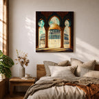 Masjid Al Aqsa Wall Art Arch View Framed Canvas Jerusalem Islamic Mosque Home Decor
