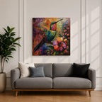 Hummingbird Wall Art Colibri Bird Framed Canvas Botanical Animal Tropical Nature Lover Decor