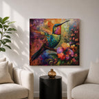 Hummingbird Wall Art Colibri Bird Framed Canvas Botanical Animal Tropical Nature Lover Decor