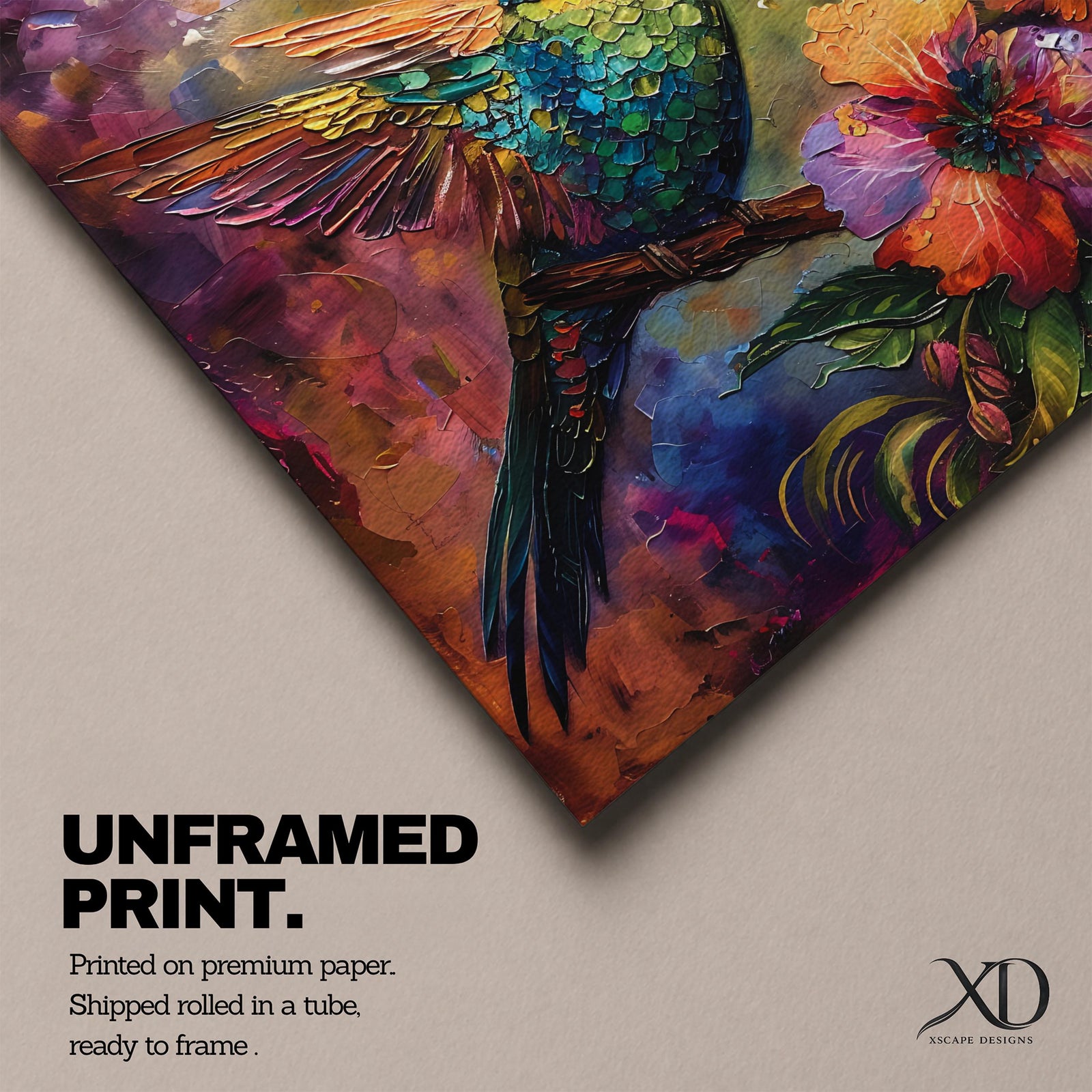 Hummingbird Wall Art Colibri Bird Framed Canvas Botanical Animal Tropical Nature Lover Decor