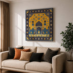 Persian Mosque Wall Art Tile Mosaic Framed Canvas Mughal Architecture Islamic Home Decor