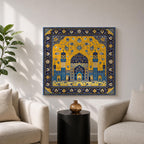 Persian Mosque Wall Art Tile Mosaic Framed Canvas Mughal Architecture Islamic Home Decor
