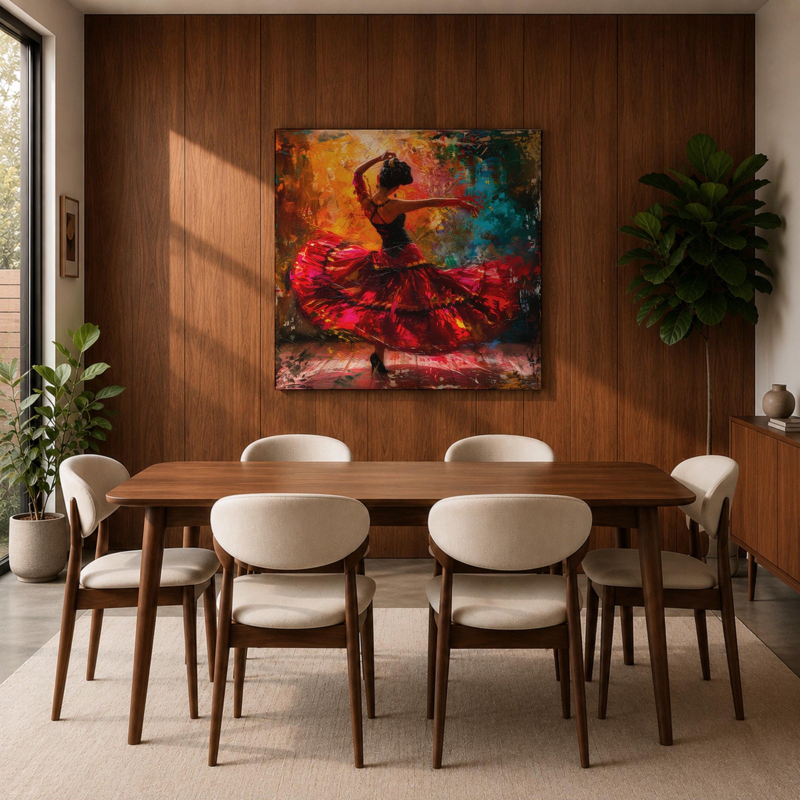 Flamenco Spanish Wall Art Latin Dance Abstract Modern Gift Living Room Home Decor