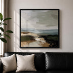 Seascape Wall Art Coastal Shore Framed Canvas Beach Ocean Minimalist Rustic Home Decor