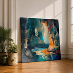 Coastal Cave Wall Art Sea Grotto Framed Canvas Ocean Abstract Landscape Coastal Decor