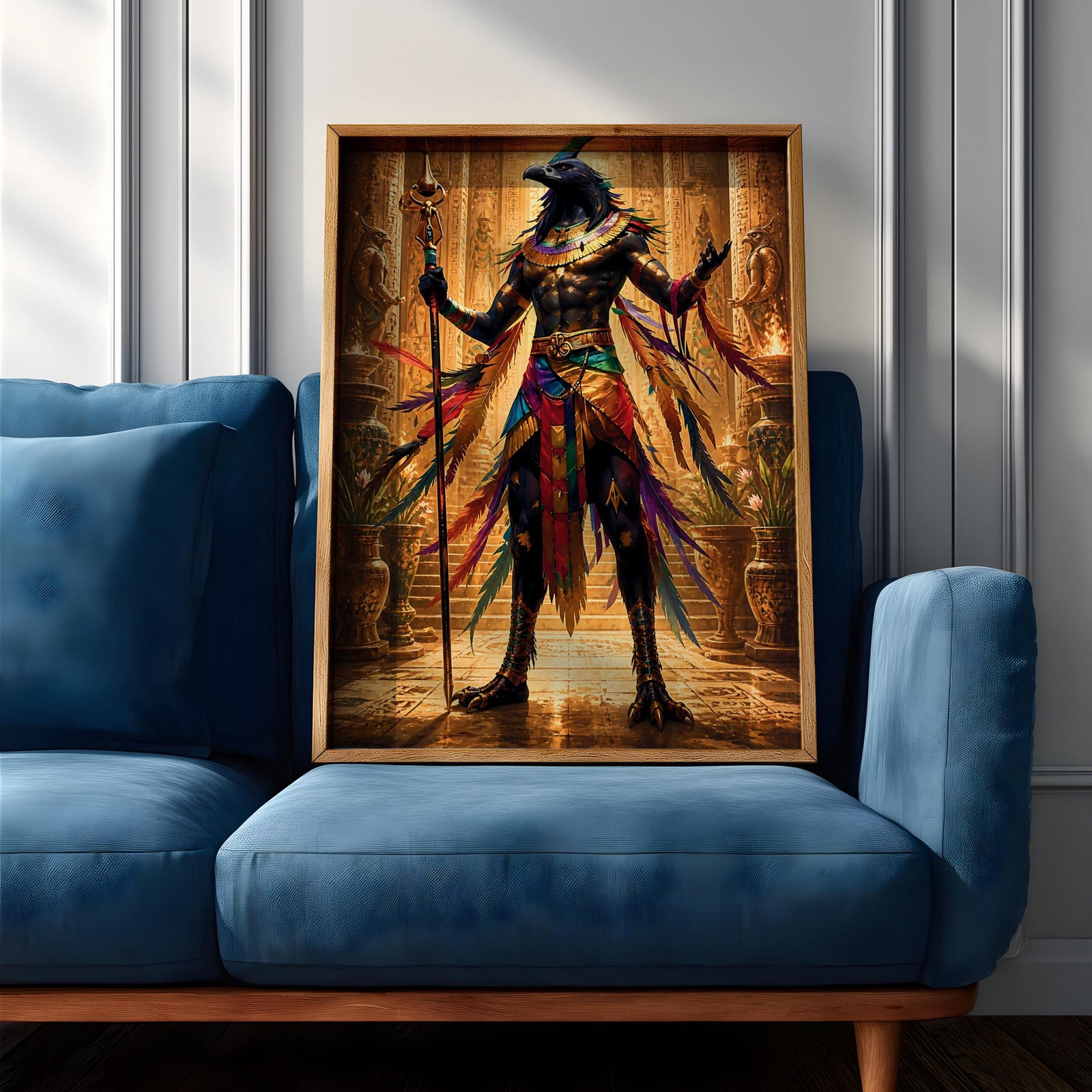 Horus Egyptian God Wall Art Falcon God Mythology Symbol Gift Living Room Home Decor