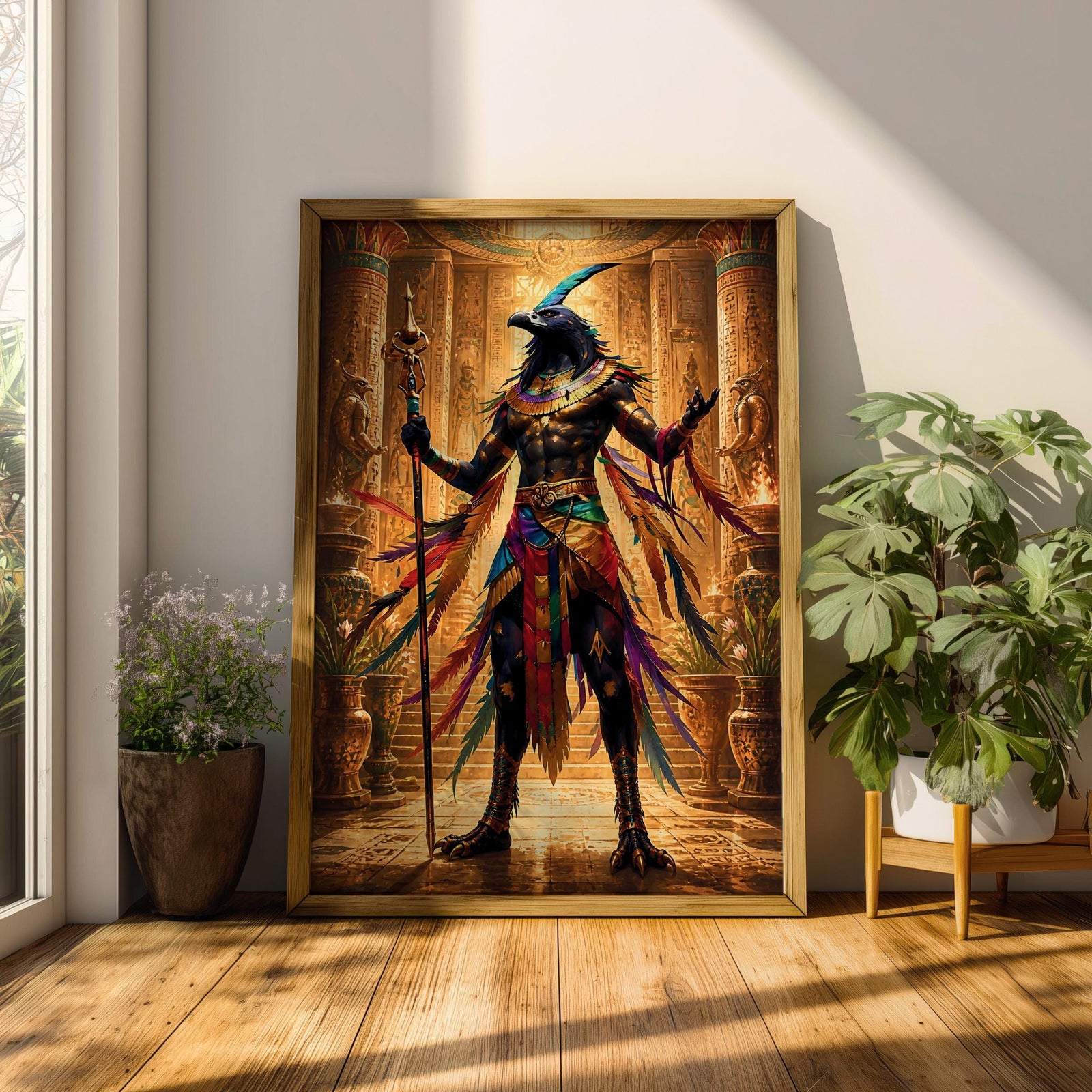 Horus Egyptian God Wall Art Falcon God Mythology Symbol Gift Living Room Home Decor