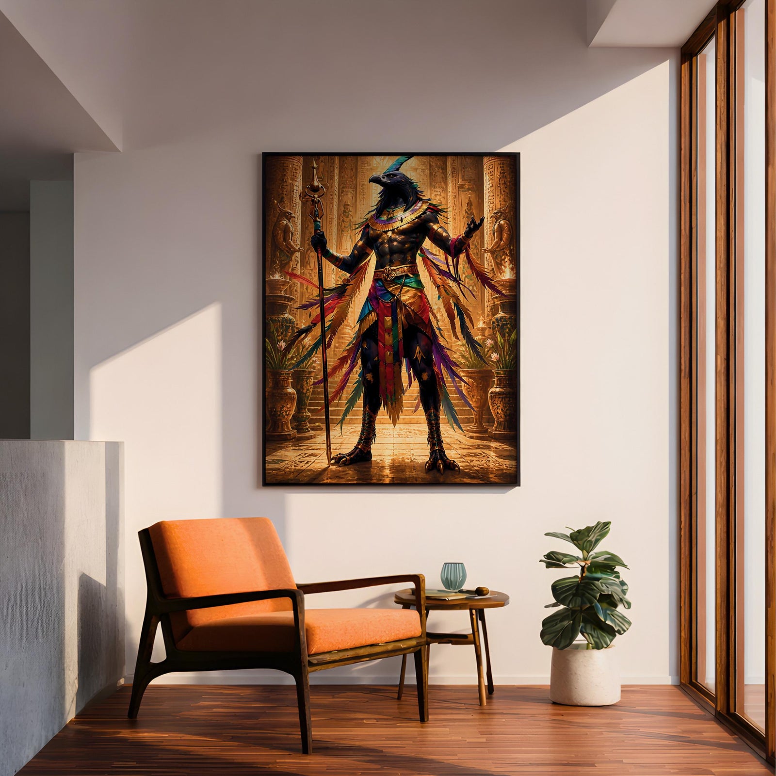Horus Egyptian God Wall Art Falcon God Mythology Symbol Gift Living Room Home Decor