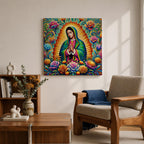 Our Lady of Guadalupe Wall Art Virgencita Framed Canvas Mexican Catholic Home Decor