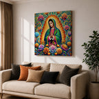 Our Lady of Guadalupe Wall Art Virgencita Framed Canvas Mexican Catholic Home Decor
