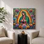 Our Lady of Guadalupe Wall Art Virgencita Framed Canvas Mexican Catholic Home Decor