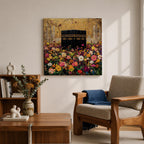Kaaba Wall Art Floral Field Framed Canvas Masjid al Haram Hajj Umrah Islamic Decor