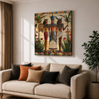 Pharaoh Wall Art Tutankhamun Framed Canvas Egyptian Mosaic Cultural History Decor