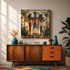 Pharaoh Wall Art Tutankhamun Framed Canvas Egyptian Mosaic Cultural History Decor