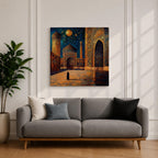 Persian Mosque Wall Art Night View Framed Canvas Mughal Architecture Islamic Home Decor