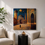 Persian Mosque Wall Art Night View Framed Canvas Mughal Architecture Islamic Home Decor
