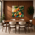 Orange Tree Wall Art Citrus Branch Framed Canvas Fruit Botanical Kitchen Nature Decor