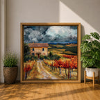 Tuscan Landscape Wall Art Italian Countryside Framed Canvas Tuscany Vineyard Rustic Home Decor