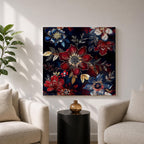 Dark Floral Wall Art Botanical Flowers Framed Canvas Moody Garden Boho Home Decor