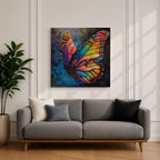 Butterfly Wall Art Rainbow Monarch Framed Canvas Boho Nature Colorful Animal Garden Decor