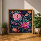 Peony Floral Wall Art Botanical Garden Framed Canvas Modern Flower Boho Home Decor
