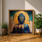 Buddha Wall Art Shakyamuni Framed Canvas Meditation Zen Impasto Buddhist Spiritual Decor