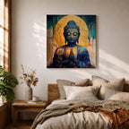 Buddha Wall Art Shakyamuni Framed Canvas Meditation Zen Impasto Buddhist Spiritual Decor