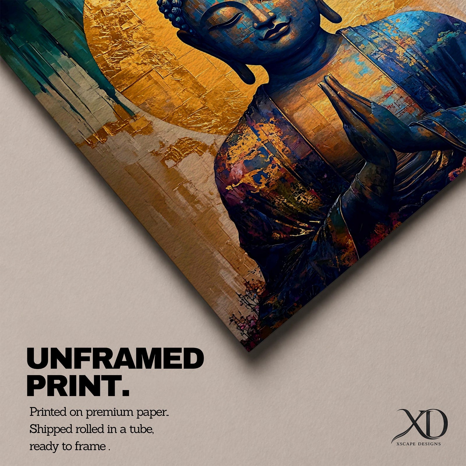 Buddha Wall Art Shakyamuni Framed Canvas Meditation Zen Impasto Buddhist Spiritual Decor