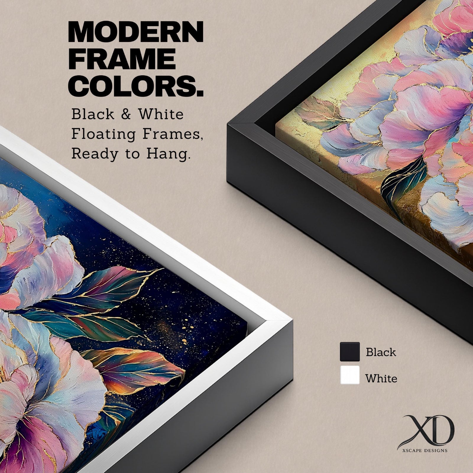 Peony Flower Wall Art Garden Peony Framed Canvas Gold Accent Botanical Boho Home Decor