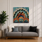 Islamic Mosaic Wall Art Scalloped Arches Framed Canvas Persian Geometric Islamic Home Decor
