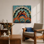 Islamic Mosaic Wall Art Scalloped Arches Framed Canvas Persian Geometric Islamic Home Decor