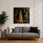 Our Lady of Lourdes Wall Art Virgin Mary Framed Canvas Catholic Prayer Room Decor