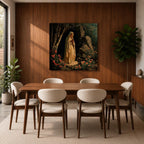 Our Lady of Lourdes Wall Art Virgin Mary Framed Canvas Catholic Prayer Room Decor