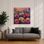 Gerbera Daisy Wall Art Colorful Garden Flowers Framed Canvas Boho Home Decor